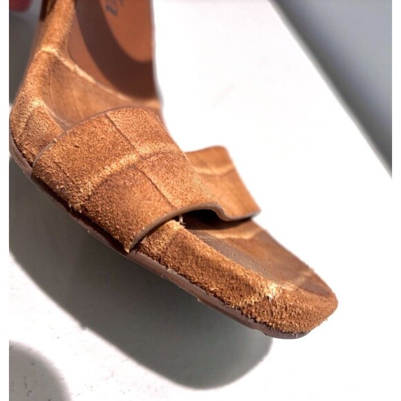 Pedro Garcia Brown Suede Block Heel Sandal Women’s Size 38.5 (US 8.5) - Picture 4 of 10